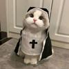 Рождественский Костюм для Собаки Кошки Косплей Наряд Аксессуары для Питомцев Щенячий Котенковый Иисус Одежда Монахини Дышащий Хэллоуин Комбинезон Пальто