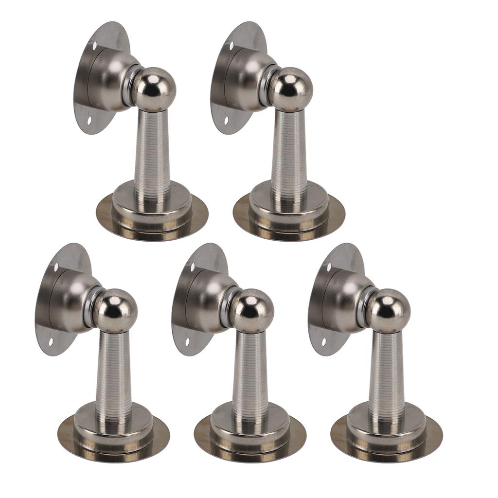 5Pcs Magnetic Door Stop Stainless Steel Easy Installation Strong Magnet Door Stopper for Office Bedroom Cabinet Hotel