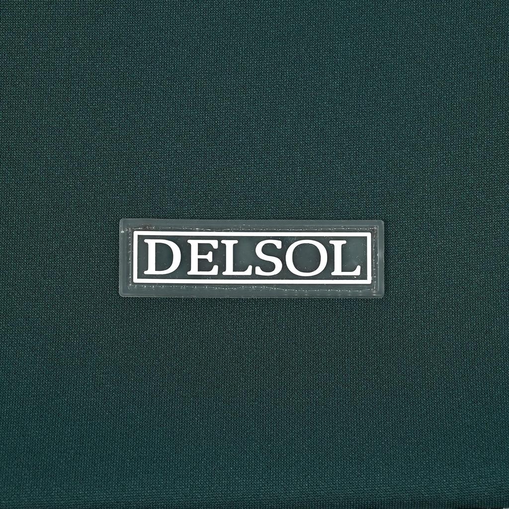 Delsol 7907 Понте с принтом «гусиная лапка», с длинным рукавом, 2025 Гольф Плюс 4L Комплект, Зеленый, Стрейч, Одежда для женщин на осень/зиму, На молнии до половины, Размеры, Зеленый, M, L, LL, 3L,