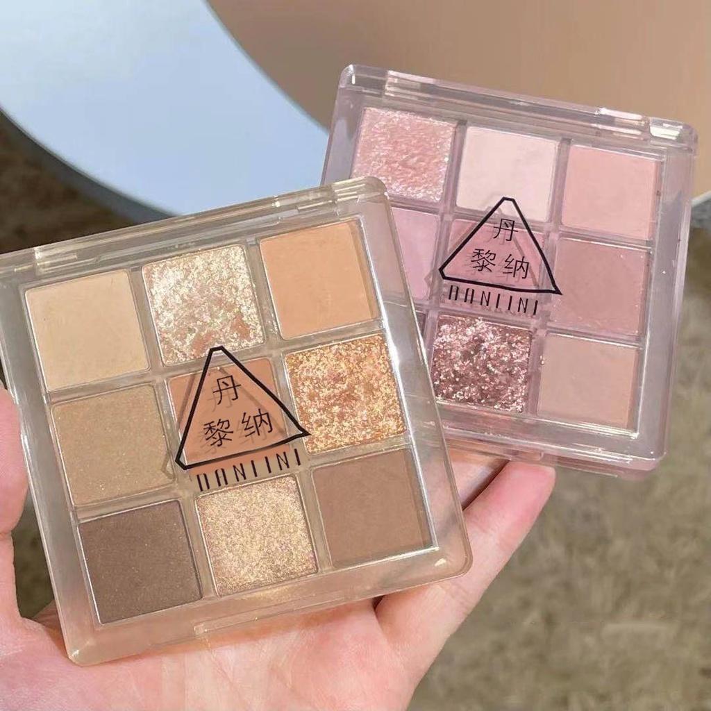 9 цветных теней для век, блестящая пудра, матовая косметичка Earth Color, долговечная водонепроницаемая и устойчивая к поту студенческая косметика, косметические товары