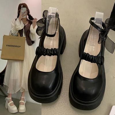 Туфли Мэри Джейн на платформе из маленькой кожи женские летние в британском стиле универсальные туфли феи-принцессы с юбкой туфли-лодочки