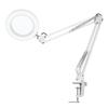 Tomshine Flexible Clamp-on Table Lamp with 8x Magnifier Swing Arm Dimmable LEDs Desk Light 3 Color