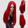 Long Straight Wigs Synthetic Orange Color Women's Wig 24 Inches Central Part Hair