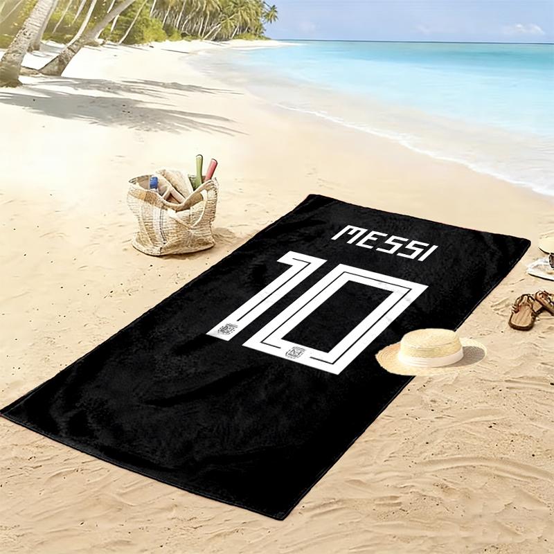 Football Star Messi Beach Towel, Lightweight Beach Towel, Tropical Style, Ideal Holiday Gift For Family