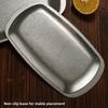 Stainless Steel Dinner Plate Rectangular Steak Plates Dessert Snack Plate  For BBQ Dim Sum