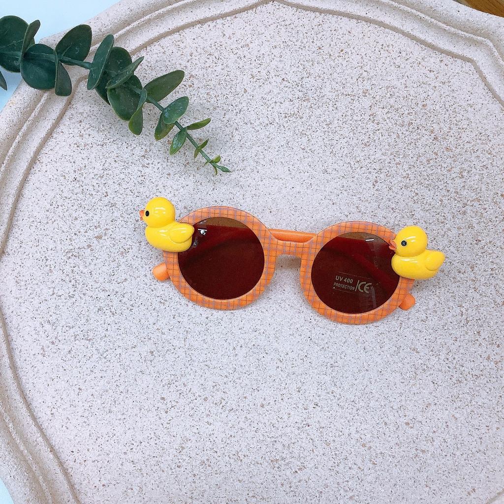 Ретро мода круглая оправа детские солнцезащитные очки Diy маленькая желтая утка, солнцезащитные очки защита от солнца и УФ-излучения очки