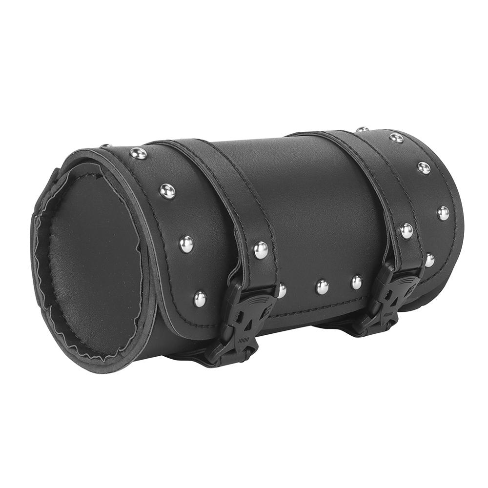 Universal Brown/ Black Motorcycle Tool Bag Front Fork Handlebar Saddlebag Roll Barrel Racing Tail Barrel Storage Accessories