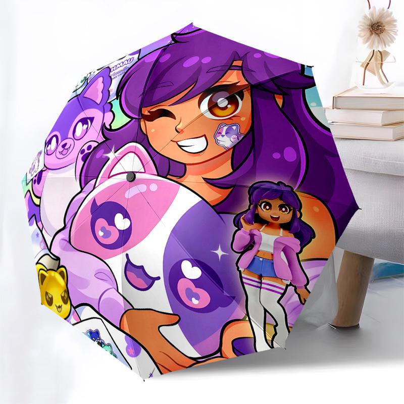 Purple, Cat Automatic Opening and Closing, 8 rib Structure Portable Umbrella, Suitable for Men and Women in All Seasons  Perfect Gift for Ho