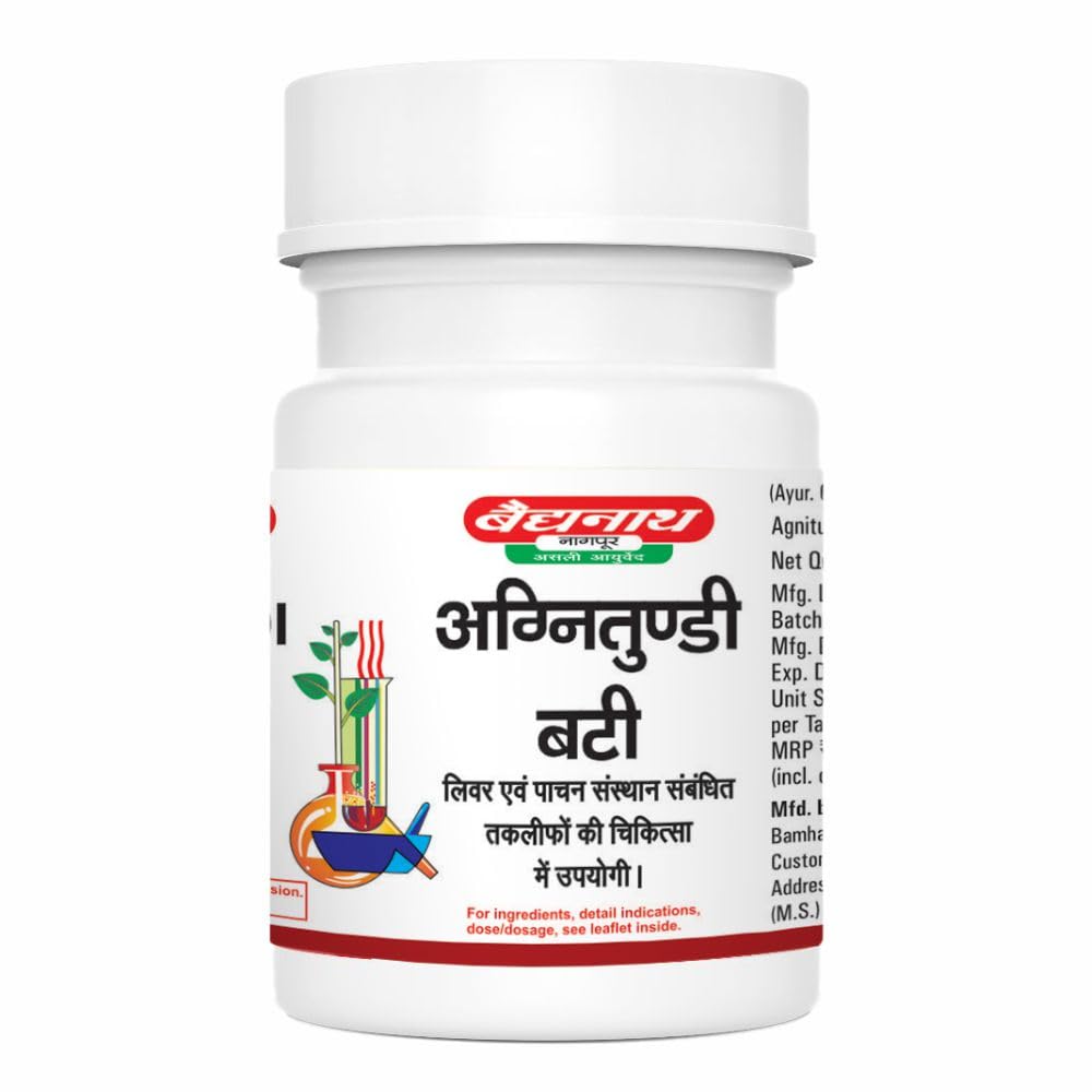 Baidyanath Асли Аюрвед Агнитунди Бати 80 таблеток X Упаковка из 3 шт. | Аюрведическая поддержка пищеварения для легкого пищеварения