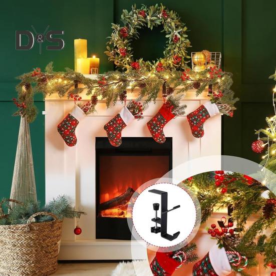 1/2/4/6 шт. держатели для рождественских чулок, устойчивые к ржавчине и царапинам, регулируемые вешалки для гирлянд, держатели для чулок для камина