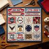 Cotton Embroidery Cloth 250th Anniversary Cross Stitch Kit, Independence Day Theme, Red White Blue Threads American Flag Set, Patriotic USA