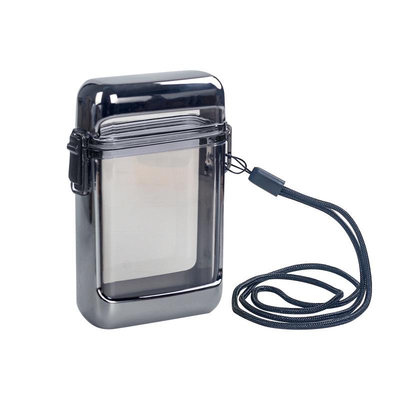 Waterproof Transparent Cigarette Case with Lanyard - Fits 20 Regular Cigarettes, Stylish Storage for Men and Women.