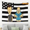 Флаг-гобелен из туалетной бумаги Beavis and ButtHead  Забавный мультфильм 90-х  Настенный декор для вечеринки  Ретро-юмор  Пространства