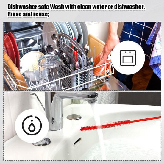 2 шт. силиконовые трубочки-кисточки пищевые без BPA портативные многоразовые гибкие