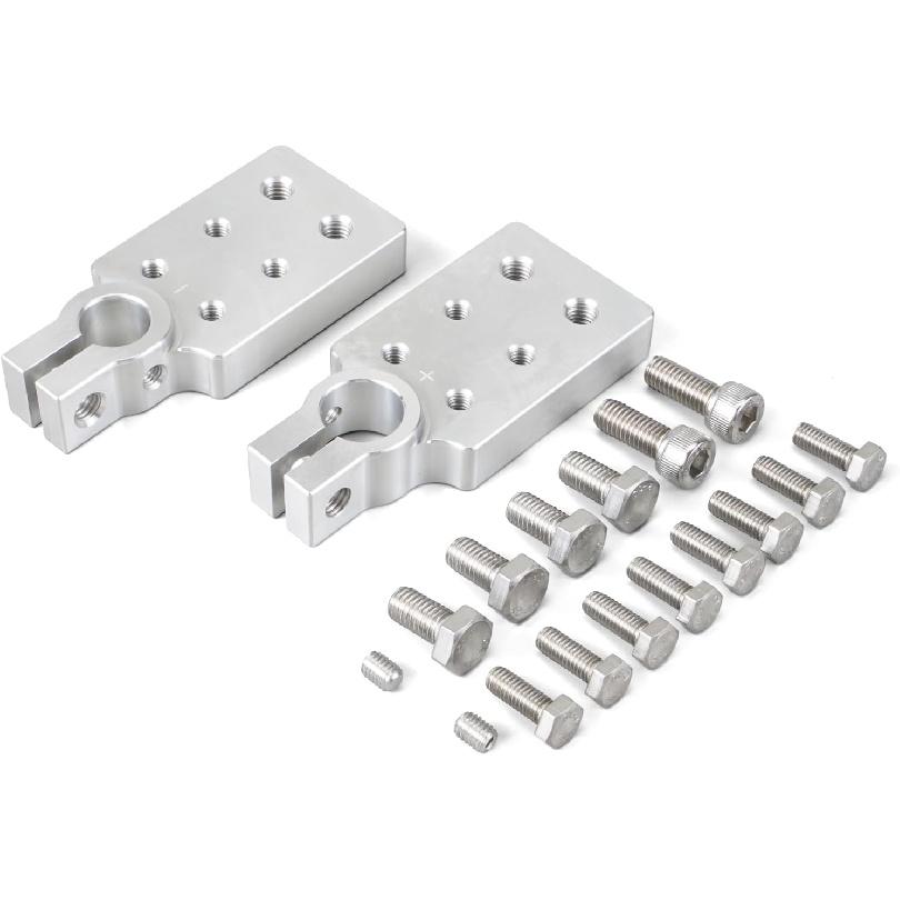 Bevee 6 Spot Battery Terminal Connector Clamps 4/0(XL) AWG Gauge, Positive And Negative (+/-)(Pair) For Standard SAE Post Style, Multi-Size Hole