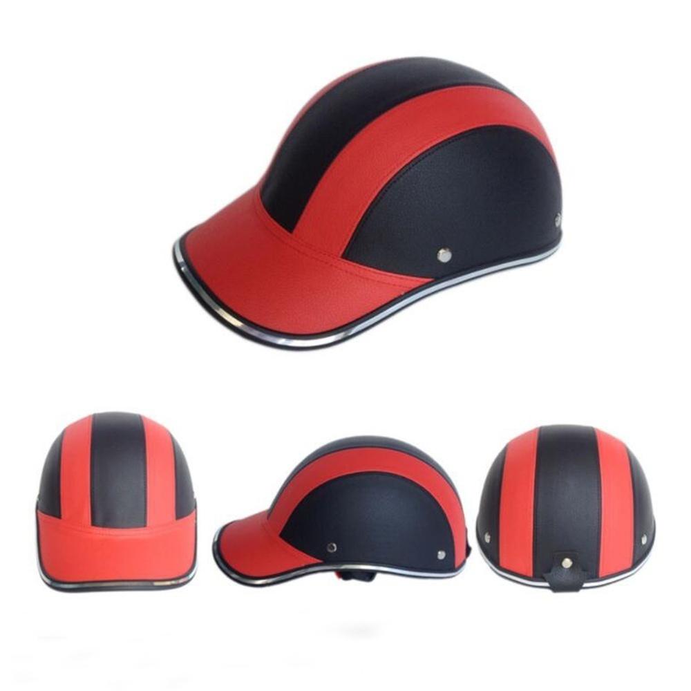 Мотоциклетный шлем для мужчин и женщин, шлем из искусственной кожи, кепка для спорта на открытом воздухе, бейсбол, велоспорт, MTB, катание на коньках, регулируемые анти-УФ-защитные велосипедные шлемы