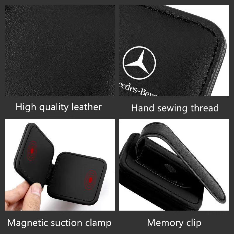 GZB4 Car Sun Visor Glasses Storage Box Sunglasses Clip Card Ticket Holder For Mercedes Benz W203 W204 W205 W212 W213 W176 SNJ-BENZ