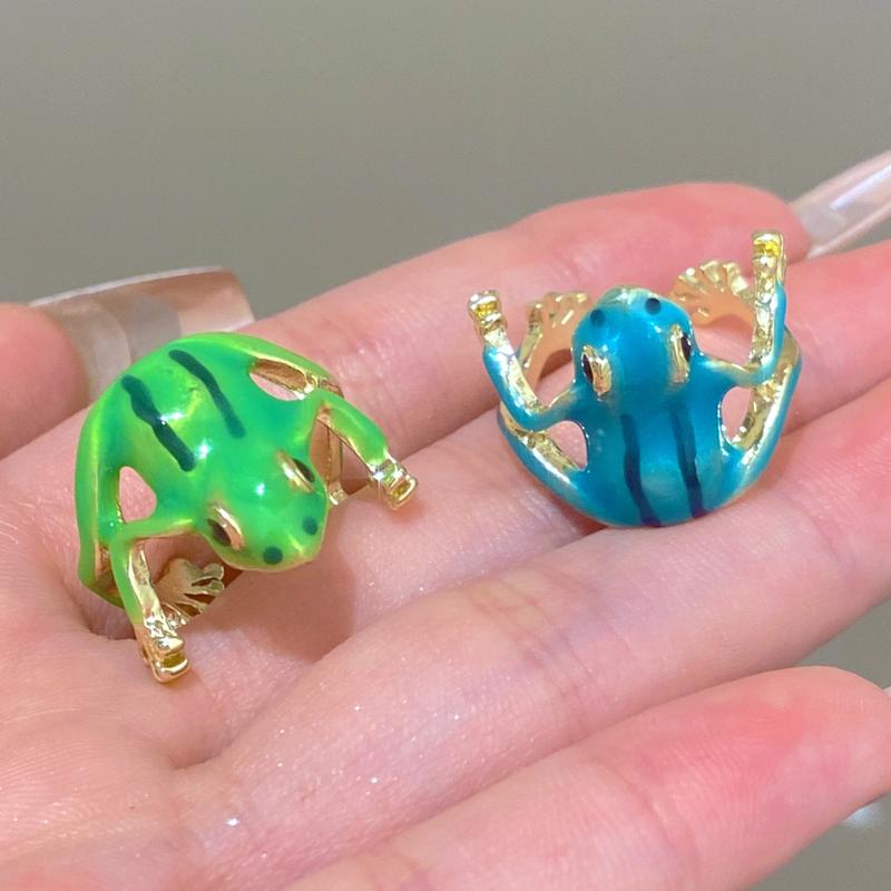 Креативное милое животное лягушка жаба открывающееся кольцо для женщин мужчин эстетичный дизайн ретро изменяемый размер палец кольцо вечеринка фестиваль ювелирные изделия