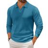 Men's Casual Collared Long-Sleeve Knit Base Layer Top