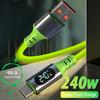 Светодиодный дисплей USB Type C 240 Вт Кабель быстрой зарядки Высокоскоростной кабель для передачи данных для IPhone 17 16 ProMax Samsung Xiaomi Google