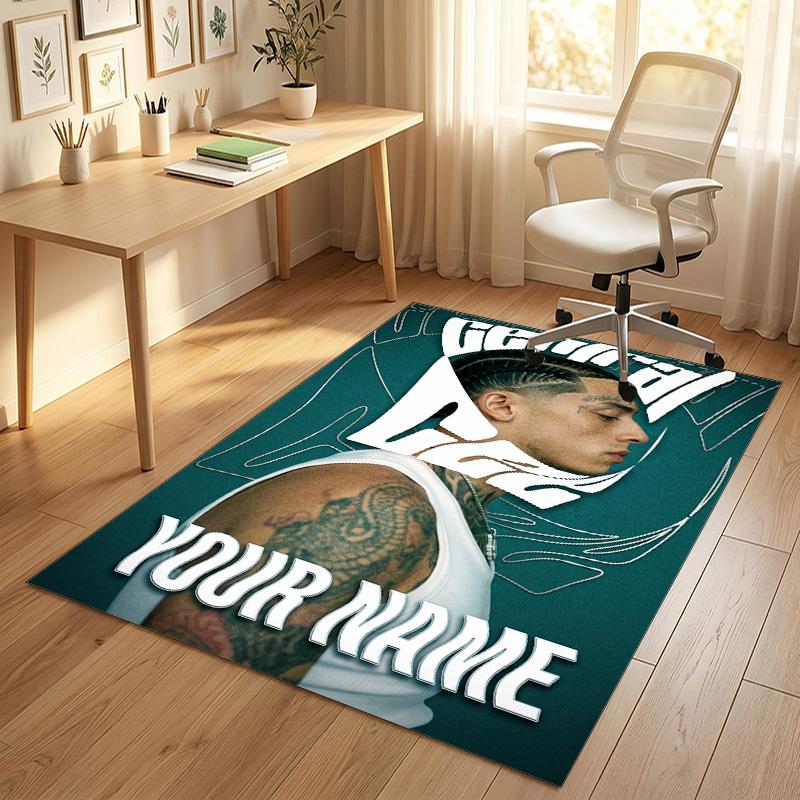 Personalized Crystal Velvet Carpet,Central Cee Custom Printed Name, Plush Area Rug For Home Indoor Decor