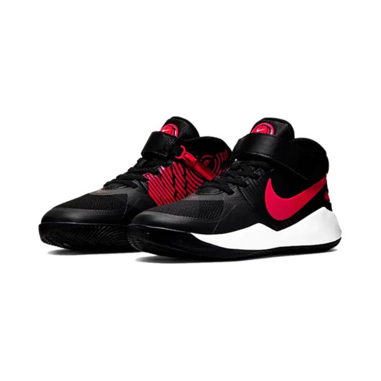 Nike Team Hustle D 9 Flyease Удобные Универсальные Низкие Детские Баскетбольные Кроссовки Детские кроссовки Черный Красный BV2951-061