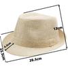 Retro Summer Linen Fedora Jazz Hat with Roll-Brim for Outdoor Sun Protection