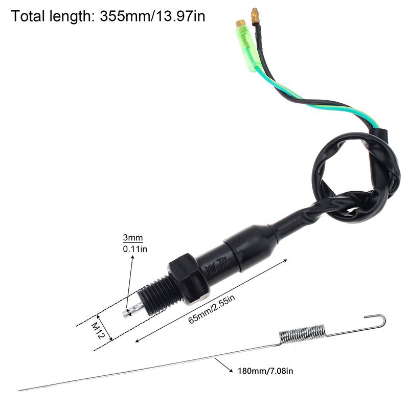 Universal 2 Wires Motorcycle Brake Light Switch Fit for Honda Kawasaki Suzuki Yamaha with Spring Rear Drum Brake Pedal Switch