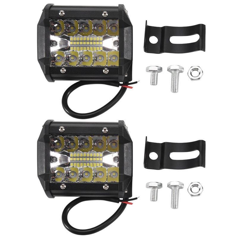 Authentic 4 Inch LED Combo Work Light Bar Spotlight Off-Road Driving Fog Lamp Waterproof For Truck Boat Car SUV (2 Pack)