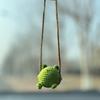 Handmade Crochet Frog Car Air Freshener with Cedar ScentGreen Fabric Frog Hanging Ornament for Rearview Mirror or Closet,Perfect for Easter