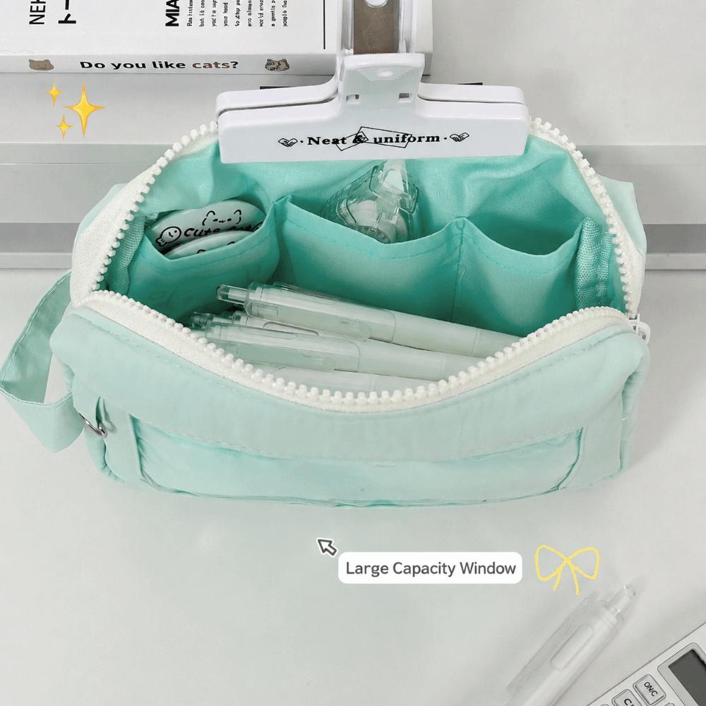 Large Capacity Pencil Case Portable Stationery Bag Kawaii Stationery Organizer School Supplies