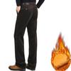 Autumn Winter Velvet Corduroy Pants Men Business Casual Pants Loose Elastic Middle-aged Straight Fleece Thick Corduroy Trousers