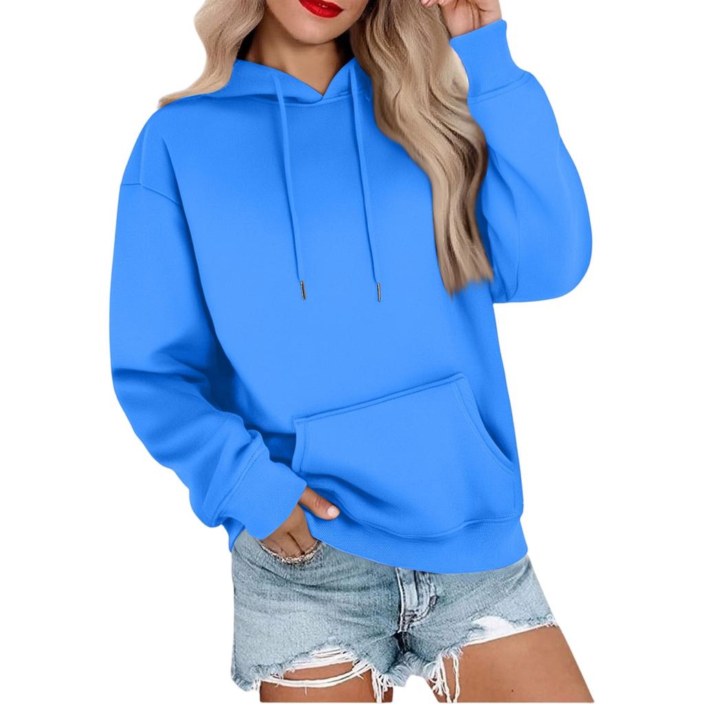 Женская повседневная свободная спортивная толстовка с капюшоном и рукавами реглан из гладкой ткани