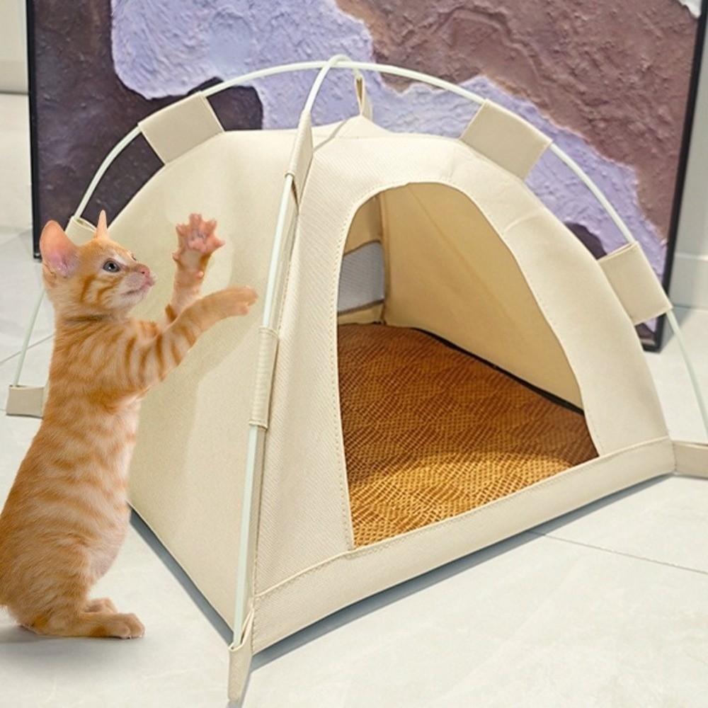 Foldable Dog House Detachable Cooling Dog Cave Cat Bed Portable Pet Tent  Camping Use