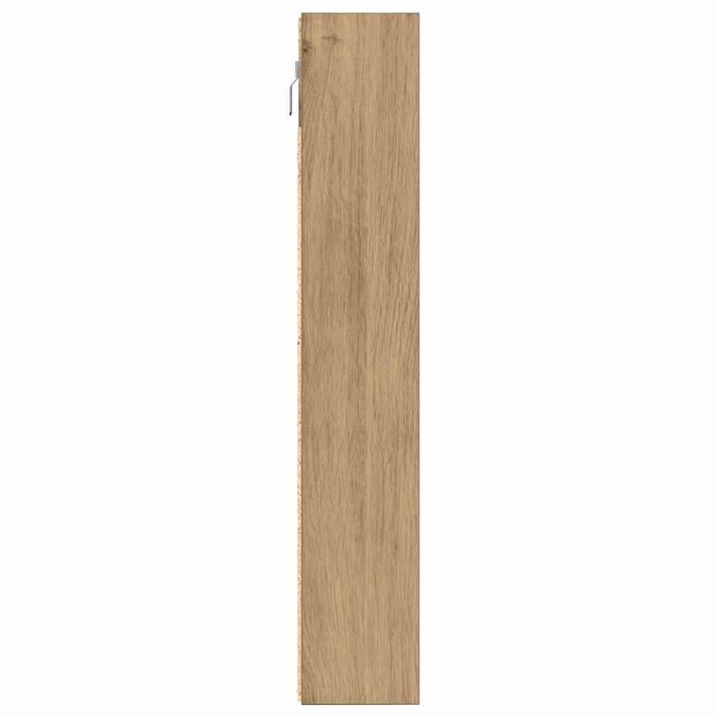 Artisan Oak Display Cabinet with Shelf 100 x 8.5 x 50 cm Engineered Wood
