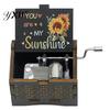 Desktop Musical Box Rotary Handle Wooden Music You Are My Sunshine Mini Mechanical Heavy Duty Decoration Girlfriend Boyfriend Wife Husband Birthday
