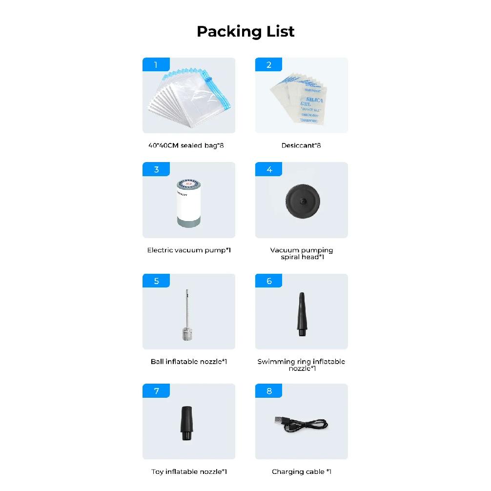 Original CREALITY 8pcs Vacuum Bag Filament Storage for PLA ABS PETG Keep Humidity Resistant Dryer Safe 3D Printer Accessory