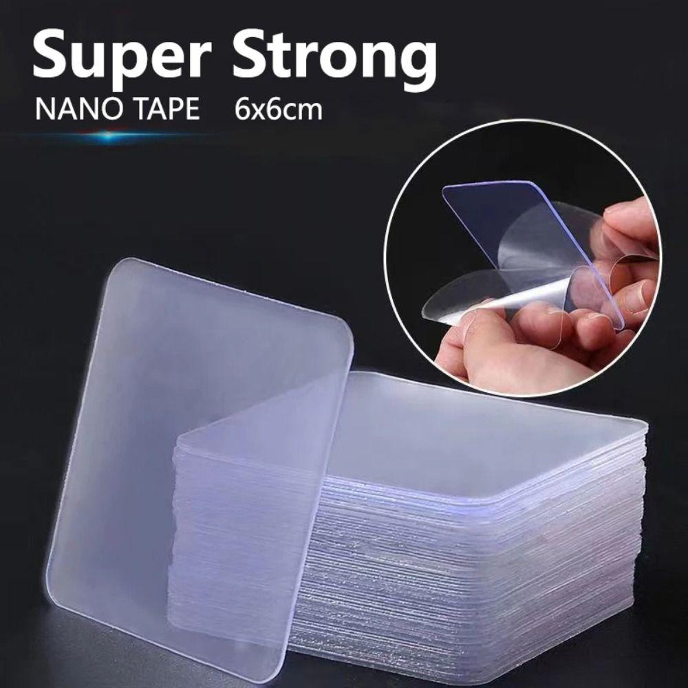 10pcs Super Strong Double Sided Nano Stickers Wall Hangings Sticky Tape Resistant Adhesive Patch