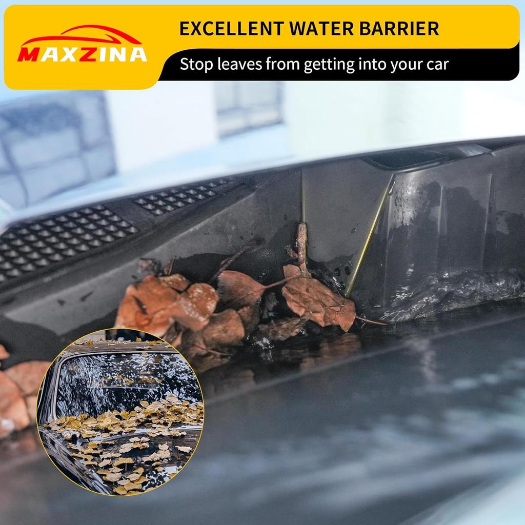 Hood Water Barrier Compatible With -2025 Ford Maverick Hood Water Drain Grille Front Trunk Water Channel Debris Filter Anti Clogging Grid 2PCS For