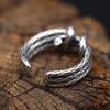 Ретро плетеное кольцо из веревки для мужчин, цвет цинкового сплава, панк, готика, регулируемое открытое кольцо, ручная работа, рок, байкерские аксессуары, мужской циркон, подарок