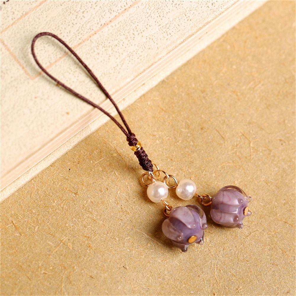 Jewelry Accessories Phone Strap Anti-lost Lanyard Mobile Phone Keychain Orchid Flower Phone Chains