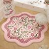 Flower Pattern Bedroom Decor Pink Carpet Fluffy Soft Carpets for Living Room Thick Plush Cloakroom Floor Mat Irregular Shape Rug