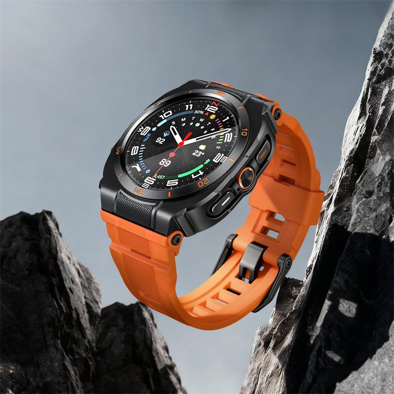 Металлический корпус+Ремешок для Samsung Galaxy Watch Ultra 47 мм Ремешок Силиконовый Дышащий Ремешок Запасной ремешок для Samsung Galaxy Ultra 2025/2024 Correa