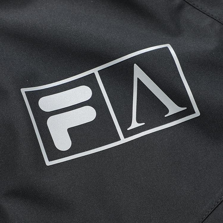 FILA Fusion Aries Collaboration Logo Casual Loose Sports Woven Hooded Jacket Autumn Unisex jackets Deep-Black T11U218704F-BK