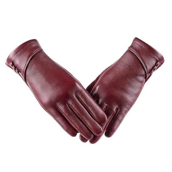 1 пара зимних перчаток для велоспорта, морозостойкие, с плюшевой подкладкой, для сенсорных экранов, ветрозащитные, из искусственной кожи, однотонные, нескользящие, для холодной погоды