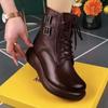 Новые женские ботинки Модные повседневные ботильоны Роскошный бренд Кожаные ботинки для женщин Уличные Нескользящие ботинки на платформе Botas Mujer
