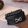 4pcs / Set Boys' Leather Bracelet Woven Bracelet Vintage Boys' Birthday Gift Jewelry Wristband Leather Bracelet