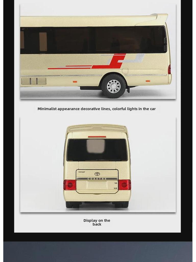 Игрушечная модель автобуса из сплава в масштабе 1/32 со звуком и светом - инерционный механизм, украшение для торта 