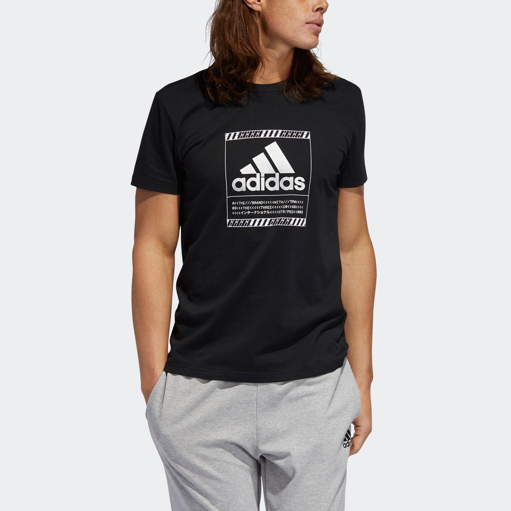 Adidas T Shirts Men's Black Crew Neck Moderate Straight Fit GF1627