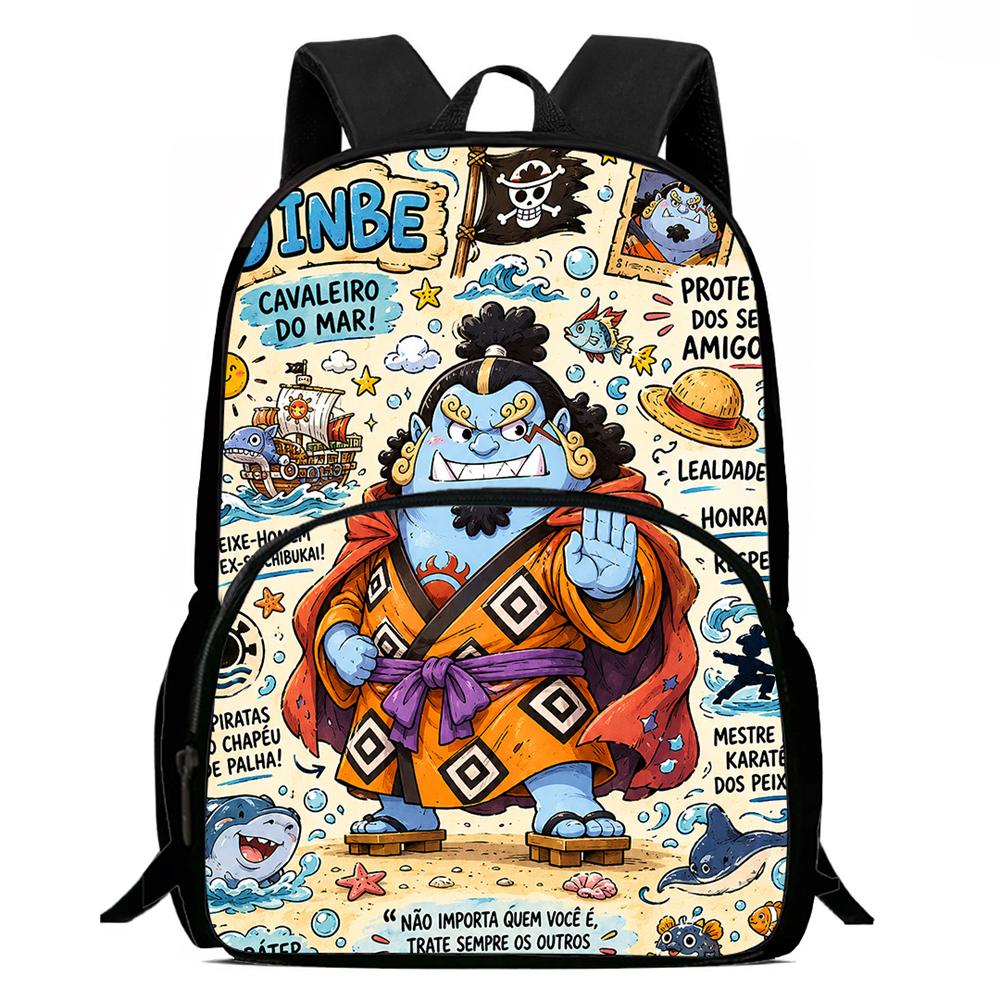 Рюкзак One Piece 15 дюймов с передним карманом для мальчиков и девочек, лучший подарок, легкий, прочный, мультяшный школьный рюкзак для детей, для путешествий